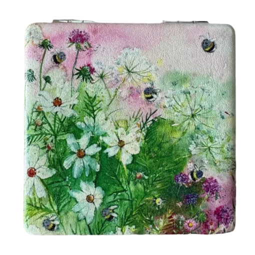 Alex Clark Vegan Leather Compact Mirror - Bees In Summer