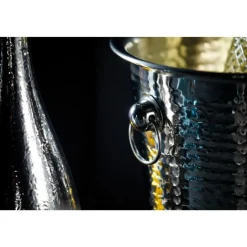 Barcraft Champagne Ice Bucket - Hammered Steel