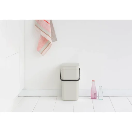 Brabantia Sort & Go 12 Litre Waste Bin - Light Grey