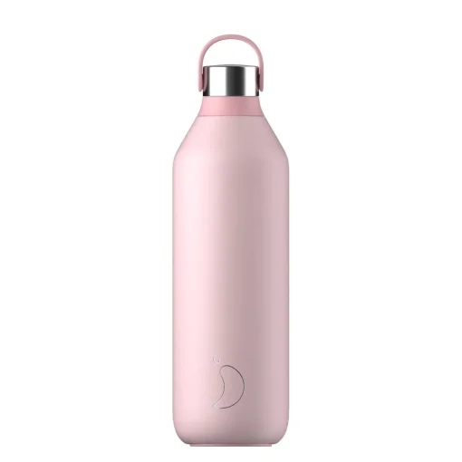 Chilly's Series 2 1 Litre Reusable Water Bottle & 50cl Coffee Cup Set - Blush Pink