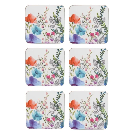 Creative Tops Set Of 6 Premium Coasters - Meadow Floral