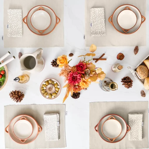Dexam Sintra 100% Recycled Cotton Spotted Napkin & Placemat Set - Stone