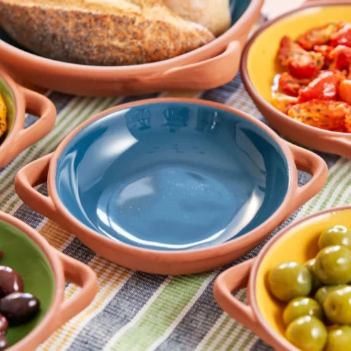 Dexam Sintra Large Glazed Terracotta Tapas Dish - Ink Blue