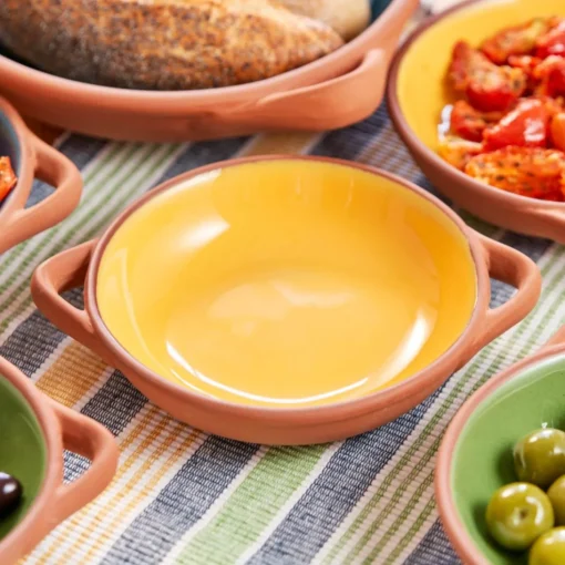 Dexam Sintra Large Glazed Terracotta Tapas Dish - Ochre