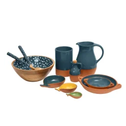 Dexam Sintra Large Glazed Terracotta Tapas Dish - Ink Blue
