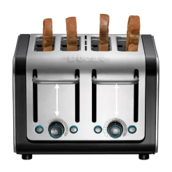 Dualit Architect 46505 4 Slot Toaster - Black & Brushed Stainless Steel