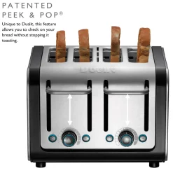Dualit Architect 46505 4 Slot Toaster - Black & Brushed Stainless Steel