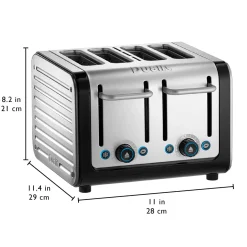 Dualit Architect 46505 4 Slot Toaster - Black & Brushed Stainless Steel