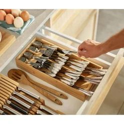 Joseph Joseph DrawerStore Bamboo Tiered Cutlery Organiser