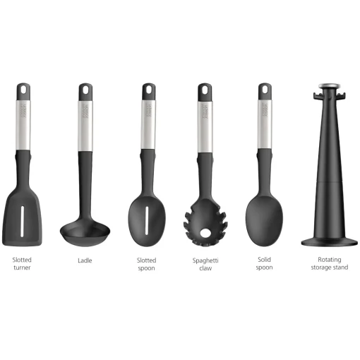 Joseph Joseph Elevate Stainless Steel & Silicone Utensil 5-Piece Carousel Set
