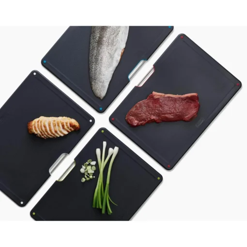 Joseph Joseph Folio Steel 4-Piece Chopping Board Set - Carbon Black