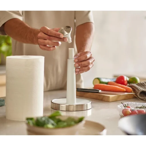 Joseph Joseph Push&Tear Kitchen Roll Holder - Light Stone