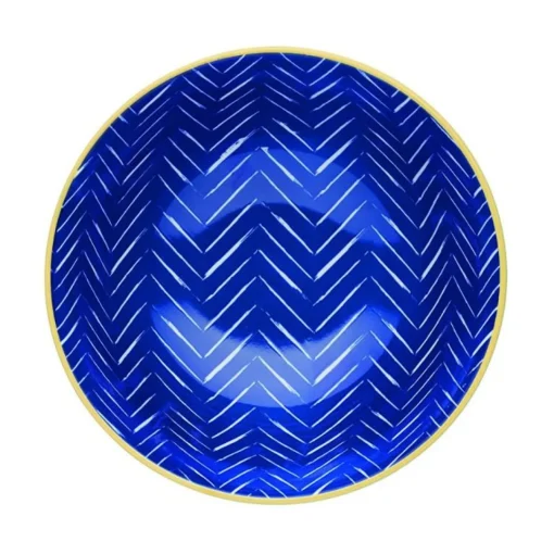 Kitchencraft Stoneware Bowl - Blue Chevron