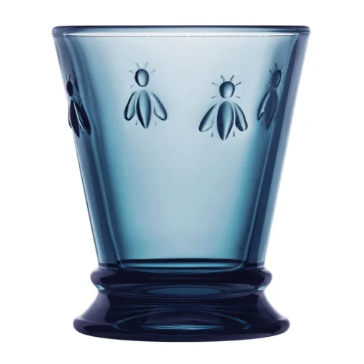 La Rochere Bee Embossed Blue Goblet Tumbler Glass - 270ml