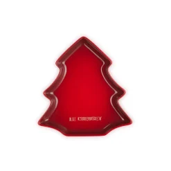 Le Creuset 19cm Stoneware Christmas Tree Plate - Cerise
