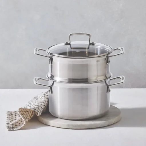 Le Creuset 3-Ply Stainless Steel Casserole with Steamer - 20cm