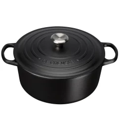 Le Creuset Signature Cast Iron 22cm Round Casserole - Satin Black