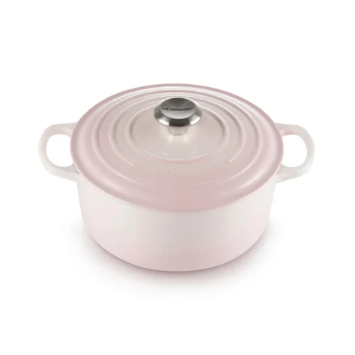 Le Creuset Signature Cast Iron 28cm Round Casserole - Shell Pink