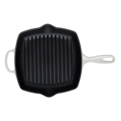 Le Creuset Signature Cast Iron 26cm Square Grillit - Meringue