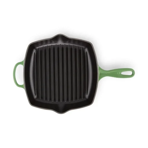 Le Creuset Signature Cast Iron 26cm Square Grillit - Bamboo Green