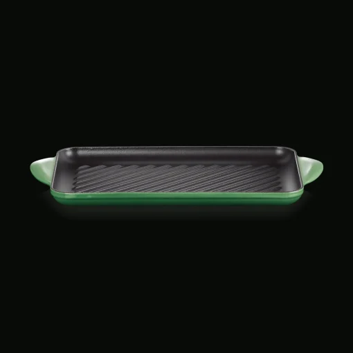 Le Creuset Traditional Cast Iron 32cm Rectangular Grill - Bamboo Green