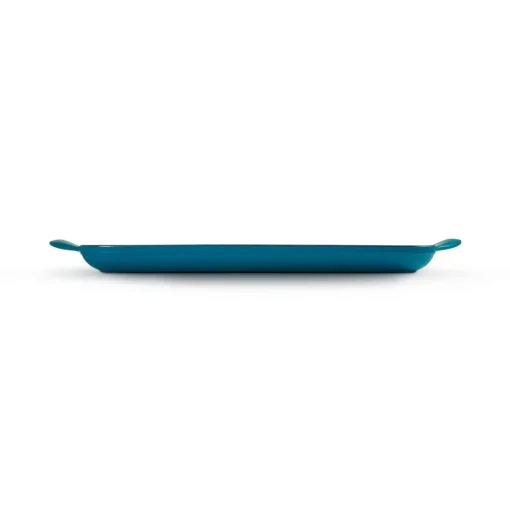 Le Creuset Traditional Cast Iron 32cm Rectangular Grill - Deep Teal
