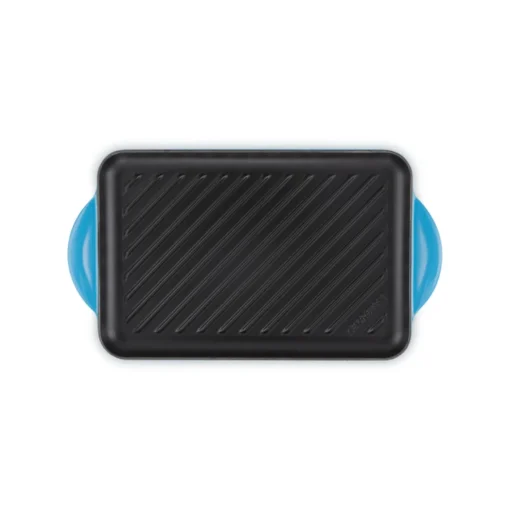 Le Creuset Traditional Cast Iron 32cm Rectangular Grill - Azure