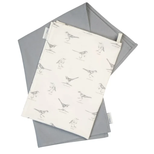 Mary Berry English Garden 100% Cotton 2 Piece Tea Towel Set - Birds