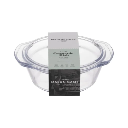 Mason Cash Classic Round Glass 1 Litre Casserole Dish with Lid