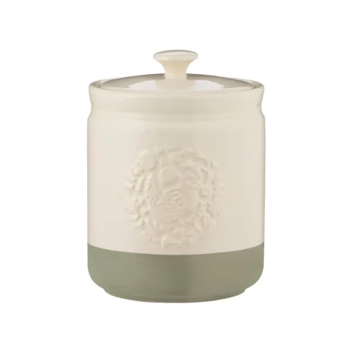 Mason Cash Stoneware Home To Roost 13cm x 19cm Large Storage Jar - Cream & Green