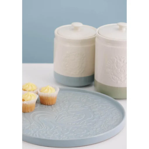 Mason Cash Stoneware Home To Roost 13cm x 19cm Large Storage Jar - Cream & Green