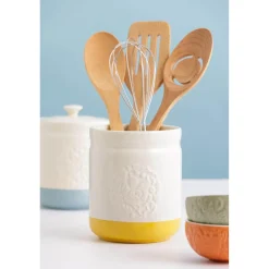 Mason Cash Stoneware Home To Roost 13cm x 19cm Large Storage Jar - Cream & Green