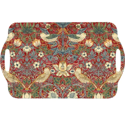 Morris & Co Strawberry Thief Large Tray - Red