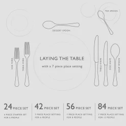 Robert Welch Ashbury Bright Stainless Steel Cutlery Set - 56 Piece