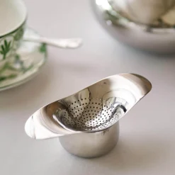 Robert Welch Drift 18 | 10 Mirror Polished Stainless Steel Tea Strainer with Bowl