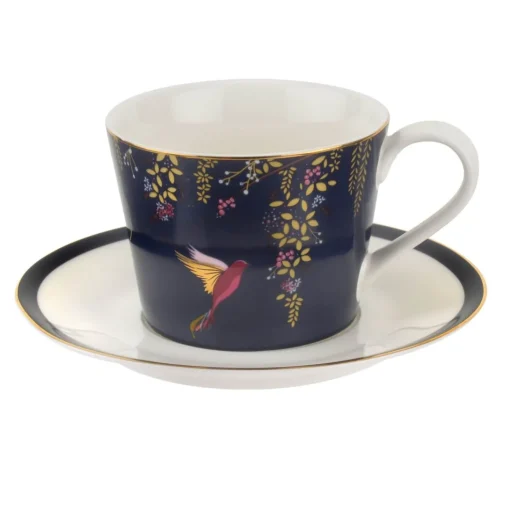 Sara Miller London Chelsea Tea Cup & Saucer - Navy
