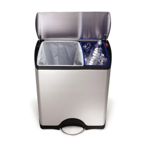 Simplehuman Fingerprint-Proof 46 Litre Kitchen Bin - Brushed Stainless Steel