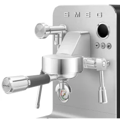 Smeg EMC02BLMUK Mini Pro Espresso Matte Black Coffee Machine & CGF02SSUK Mini Pro Stainless Steel Coffee Grinder