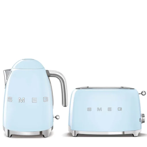 Smeg Jug Kettle & 2 Slice Toaster Set - Pastel Blue