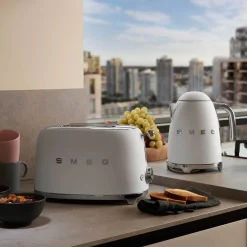 Smeg Jug Kettle & 2 Slice Toaster Set - Matte White