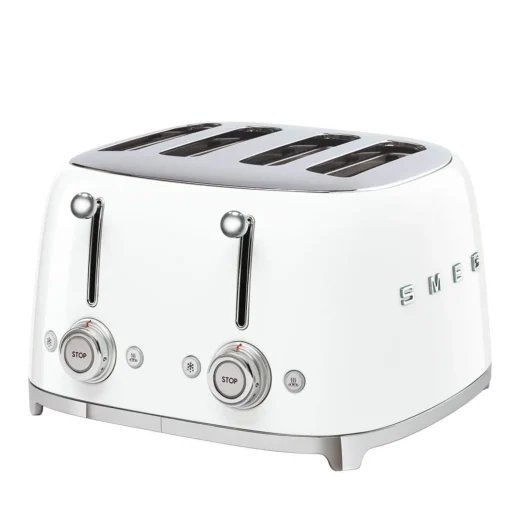 Smeg Jug Kettle & 4 Slice Toaster Set - White