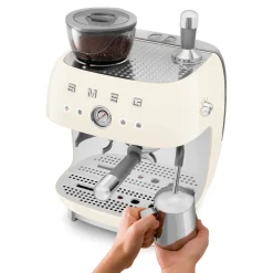 Smeg 50s Style Retro EGF03 Bean-to-Cup Espresso Coffee Machine - Cream