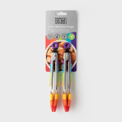 Taylor's Eye Witness 2-Piece Mini Silicone Tong Set - Rainbow