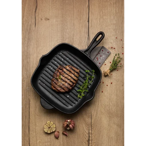 Tramontina Pre-Seasoned Cast Iron Square Griddle Pan - 27cm