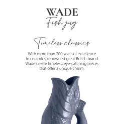 Wade Fish Earthenware 1.2 Litre Gluggle Jug - French Grey