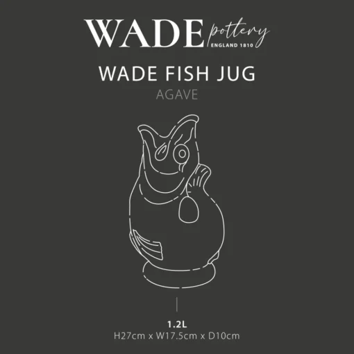 Wade Fish Earthenware 1.2 Litre Gluggle Jug - Agave