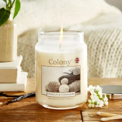 Wax Lyrical Colony Large Scented Candle Jar - Vanilla & Cashmere