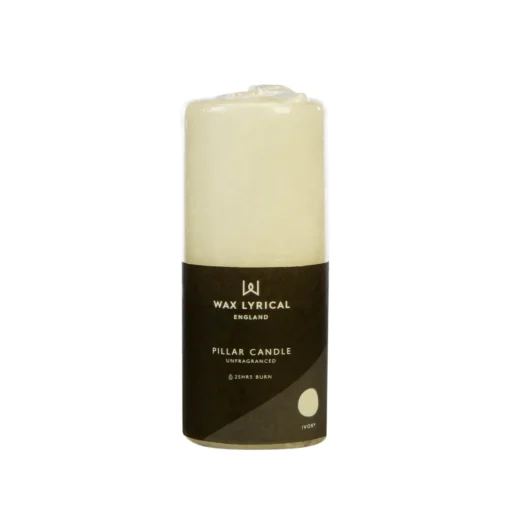 Wax Lyrical Unfragranced Ivory Pillar Candle - 5cm x 12cm