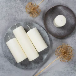 Wax Lyrical Unfragranced Ivory Pillar Candle - 5cm x 12cm