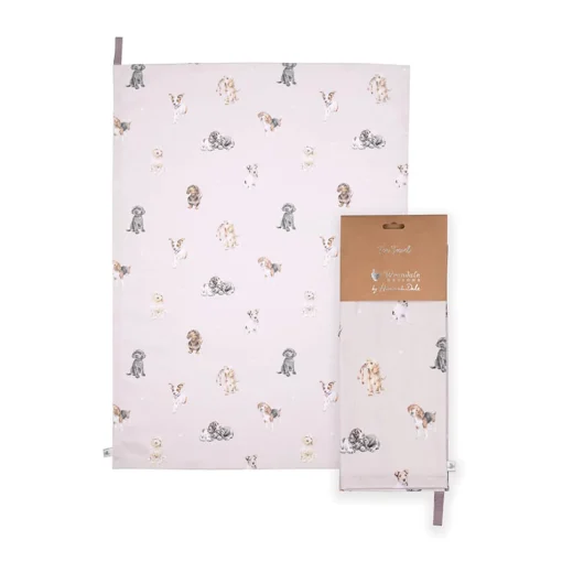 Wrendale Designs by Hannah Dale 100% Cotton Tea Towel - A Dogs Life